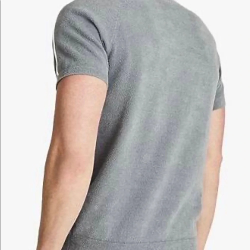 Mens Reiss gammo velour‎ half zip shirt sage Large NWT - Picture 2 of 8